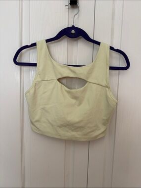 Women's Cutout Crop Tank Top - Pale Yellow